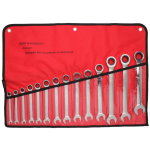 Zestaw  kluczy płasko oczkowych z grzechotką  8-24 mm MJW