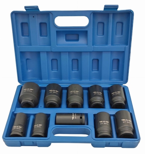 Zestaw nasadek udarowych długich 3/4" 10 sztuk ADLER