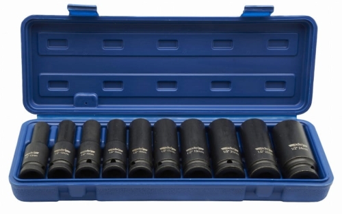 Zestaw nasadek udarowych długich 1/2" 10 sztuk ADLER