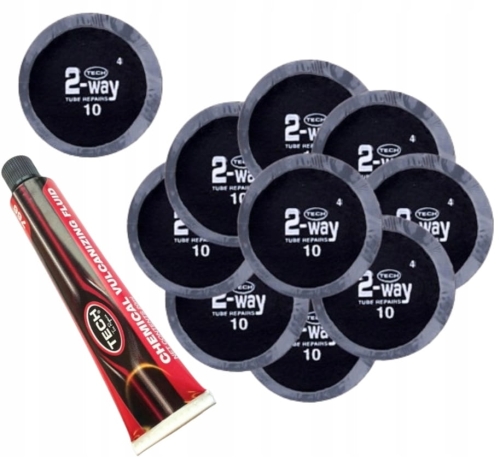 Zestaw łatek dętkowych 10BK TECH + klej 10ml Tech