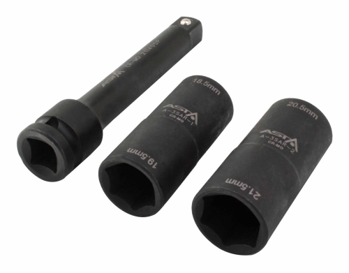 Zestaw nasadek udarowych + przedłużka 1/2" FORD - ASTA