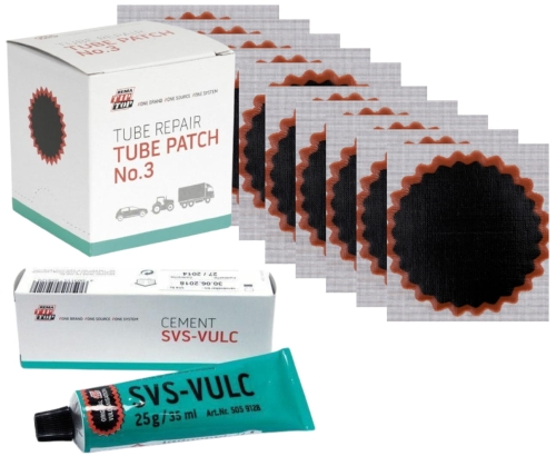 Zestaw łatek dętkowych + klej SVS 25g/35ml