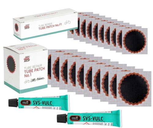 Zestaw łatek dętkowych + klej SVS VULC, 5g / 7ml