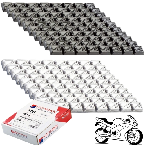 Zestaw ciężarków klejonych moto H706 szary + czarny -20 sztuk HOFMANN