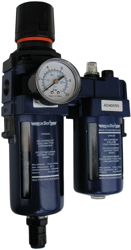 Filtr + reduktor + naolejacz 1/2" z automatycznym zaworem spustowym ADLER