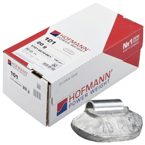 Ciężarki nabijane Fe do felg stalowych 20g - 100 szt. HOFMANN