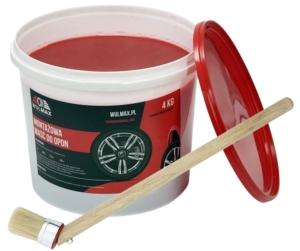 Pasta montażowa do opon czerwona uniwersalna 4kg + pędzel 40mm  