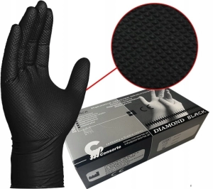 Rękawice nitrylowe Consorte DIAMOND BLACK rozmiar L 100szt 