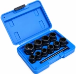 Nasadki do obrobionych śrub zestaw 3/8" ASTA - 11 sztuk