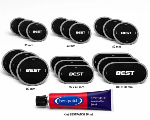 Zestaw łatek dętkowych BESTPATCH + klej 30ml MAXI 2