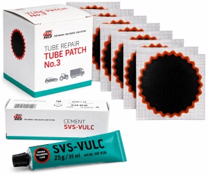 Zestaw łatek dętkowych + klej SVS 25g/35ml