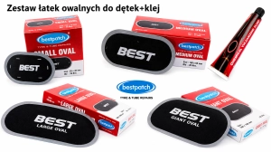 Zestaw łatek dętkowych OVAL BESTPATCH + klej 20ml