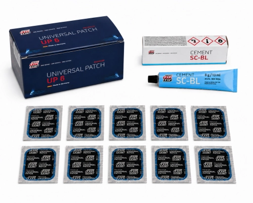 Zestaw łatek uniwersalnych UP6 + klej Specjal Cement BL 30g/35ml