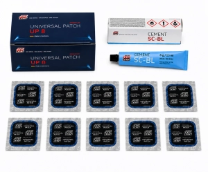 Zestaw łatek uniweralnych UP8 + klej Specjal Cement BL 30g/35ml