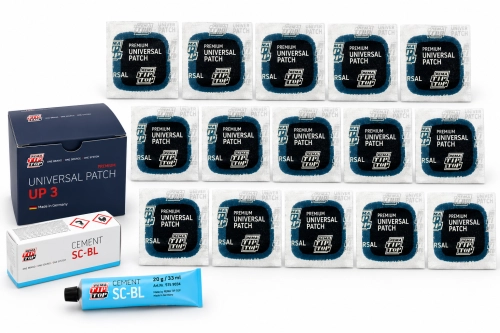 Zestaw łatek uniwersalnych UP3 + klej Specjal Cement BL 30g/35ml