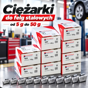 Ciężarki nabijane do felg stalowych HOFMANN 101 – pakiet 5–50 g